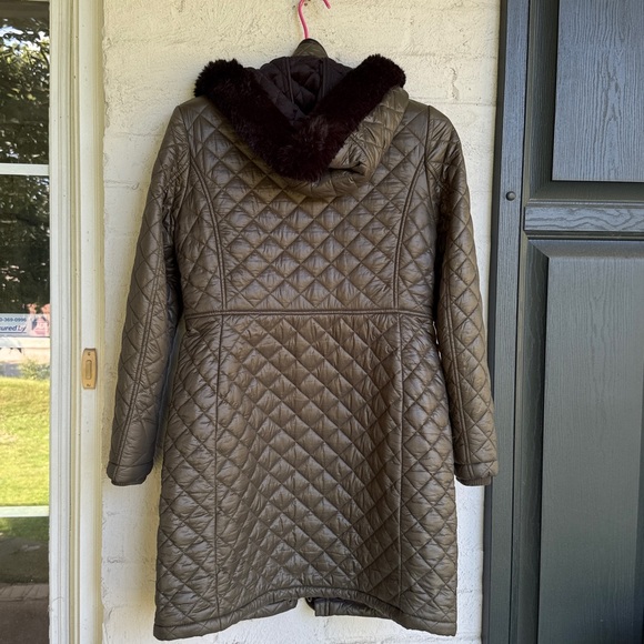 Lauren Ralph Lauren Olive/Black Diamond Quilted Coat with Hood Size Small - Picture 10 of 14